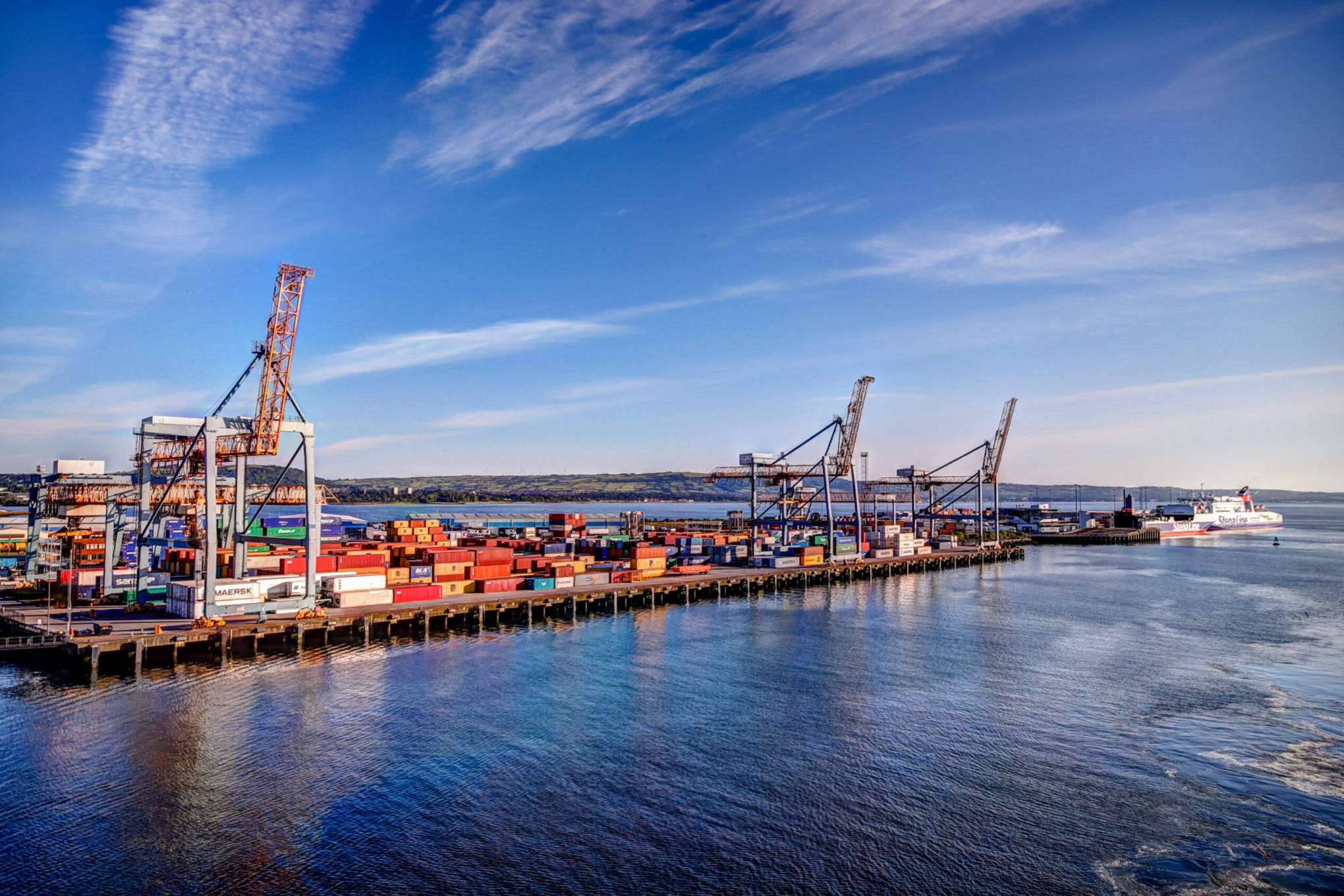 The commercial port of Belfast Ireland
