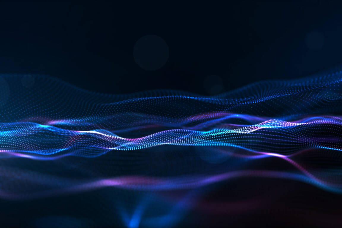 Digital Particles Wave, Digital Cyberspace Background