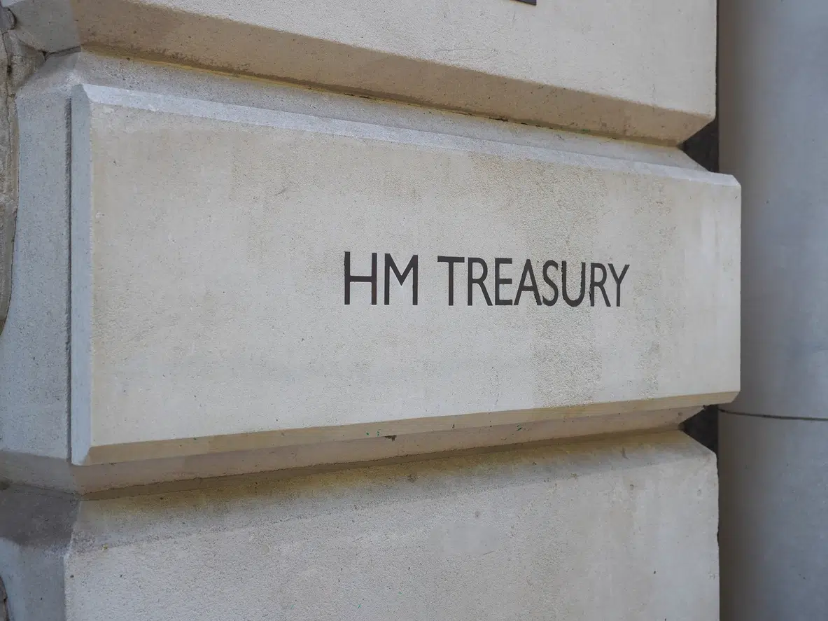 HMRC (Her Majesty Treasury) sign in London, UK