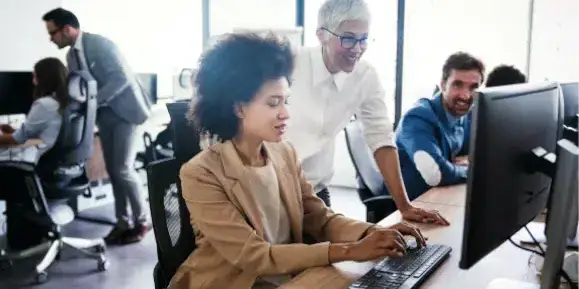 A team working in an office