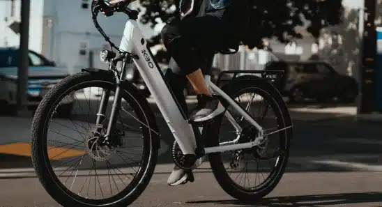 An image of someone on an e-bike.